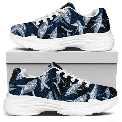 Shark Underwear Pattern Print White Chunky Shoes