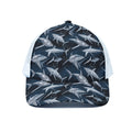 Shark Underwear Pattern Print White Mesh Trucker Hat