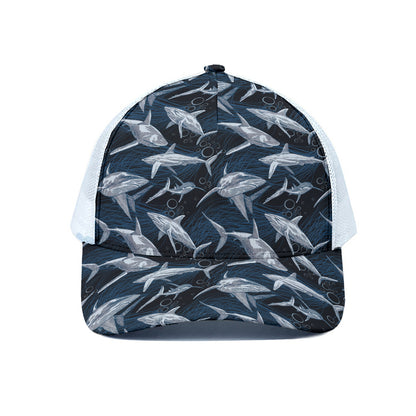 Shark Underwear Pattern Print White Mesh Trucker Cap