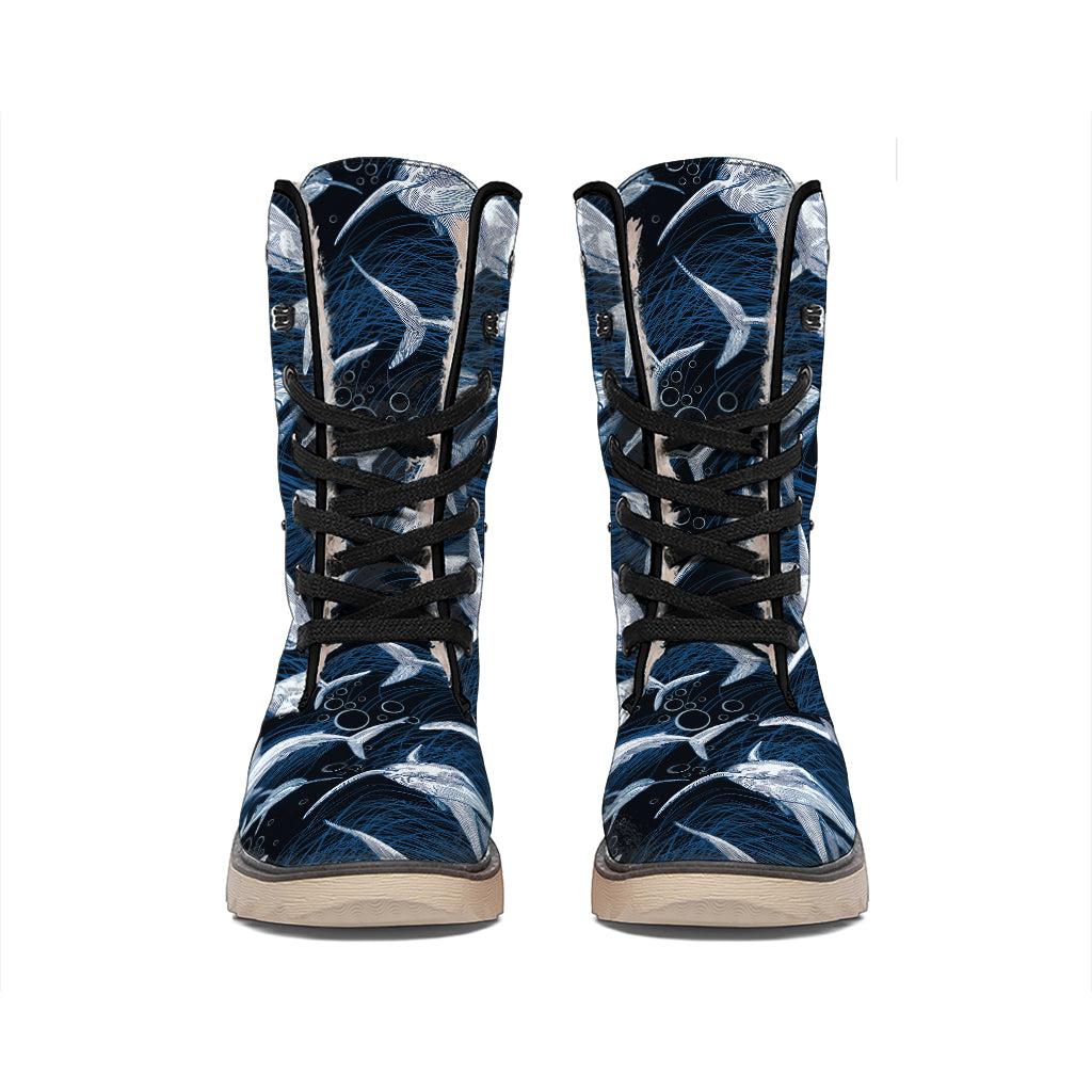 Shark Underwear Pattern Print Winter Boots