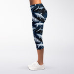 Shark Underwear Pattern Print Women's Capri Leggings