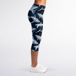 Shark Underwear Pattern Print Women's Capri Leggings
