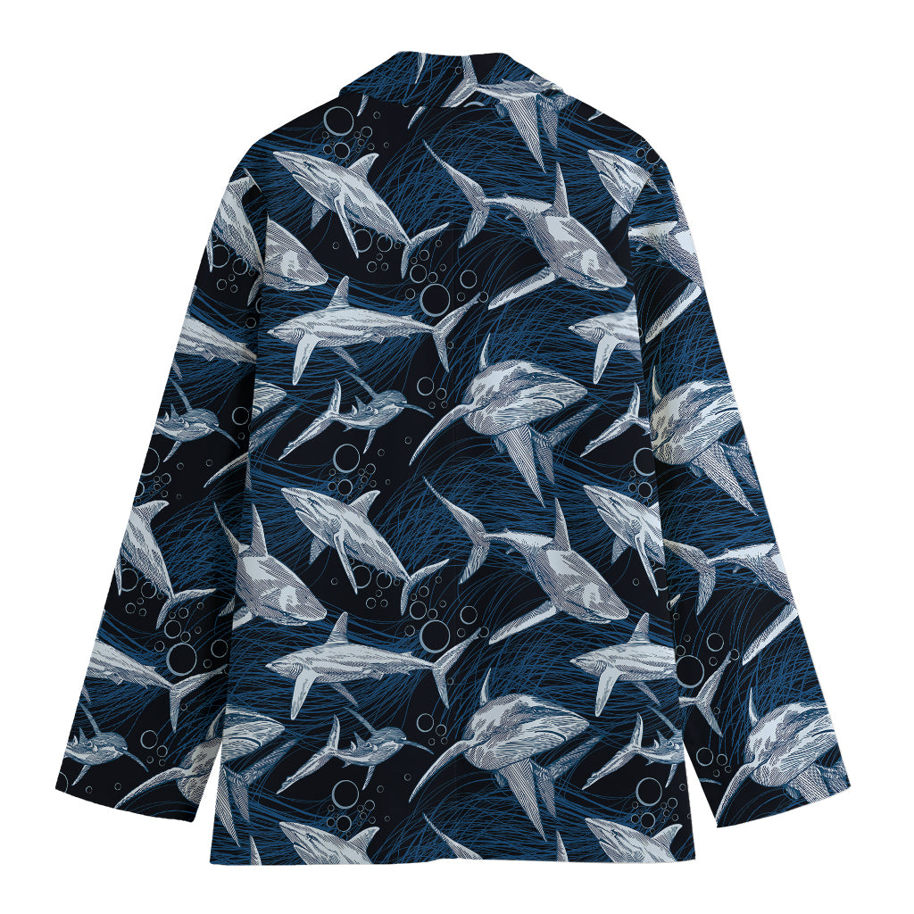 Shark Underwear Pattern Print Women's Cotton Blazer