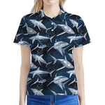 Shark Underwear Pattern Print Women's Polo Shirt