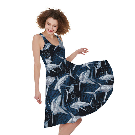 Shark Underwear Pattern Print Women's Sleeveless Dress