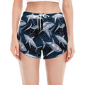 Shark Underwear Pattern Print Women's Split Running Shorts