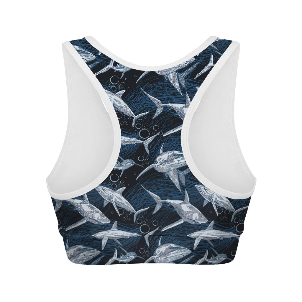 Shark Underwear Pattern Print Women's Sports Bra