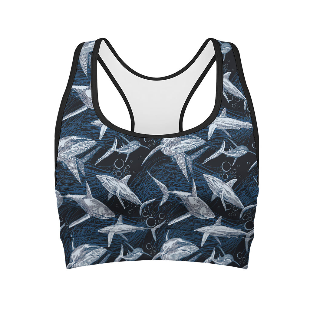 Shark Underwear Pattern Print Women's Sports Bra