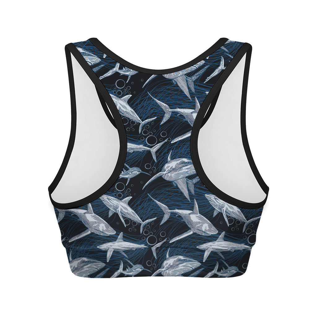 Shark Underwear Pattern Print Women's Sports Bra