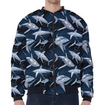Shark Underwear Pattern Print Zip Sleeve Bomber Jacket