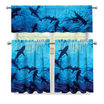 Shark Underwear Print 3 Piece Kitchen Curtains