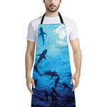 Shark Underwear Print Bib Apron With Pocket