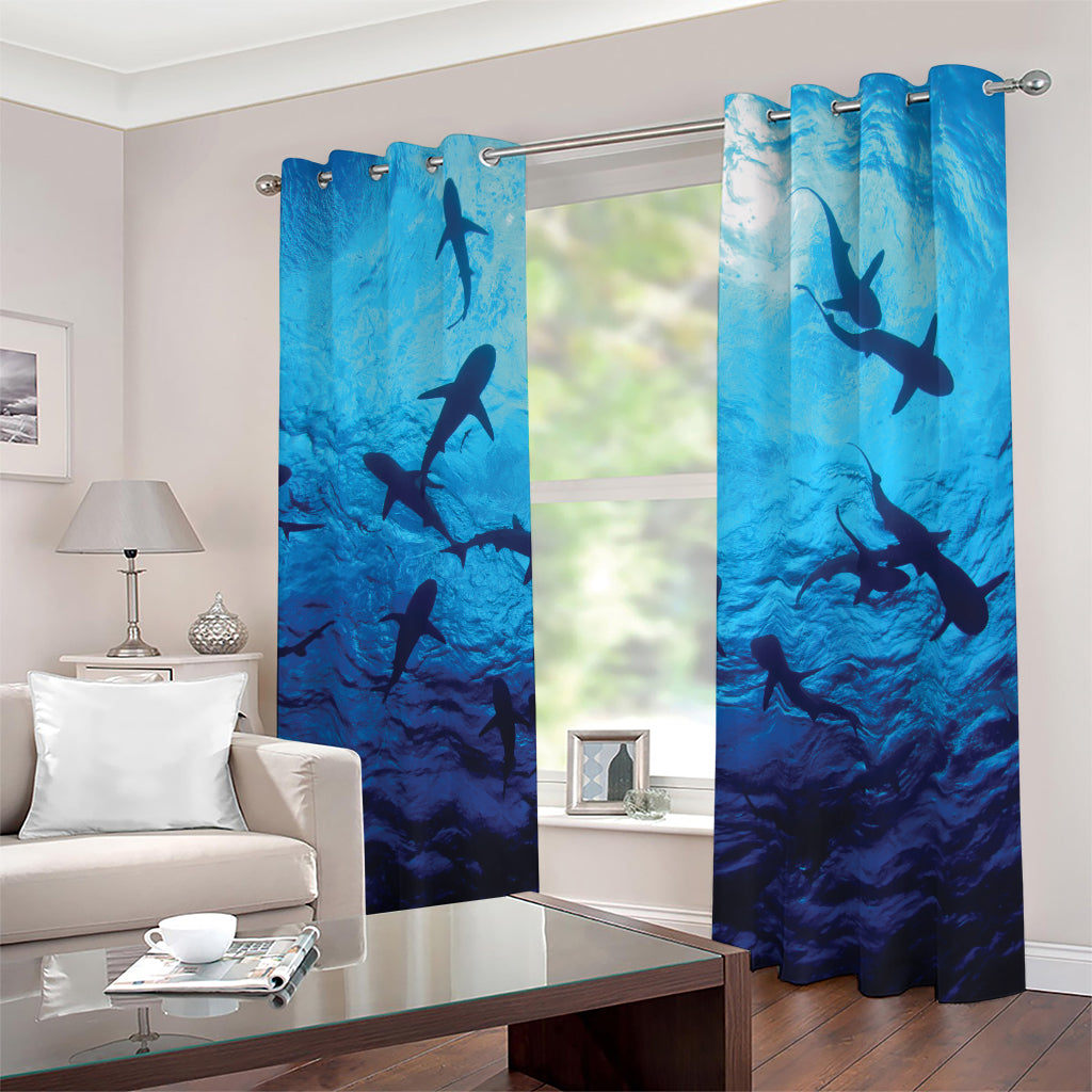 Shark Underwear Print Blackout Grommet Curtains