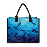Shark Underwear Print Canvas Tote Bag