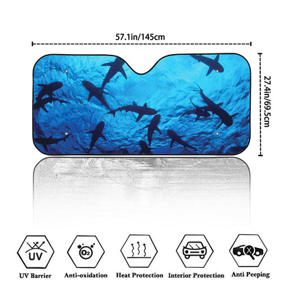 Shark Underwear Print Car Windshield Sun Shade