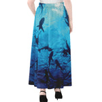 Shark Underwear Print Chiffon Maxi Skirt