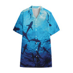 Shark Underwear Print Cotton Hawaiian Shirt