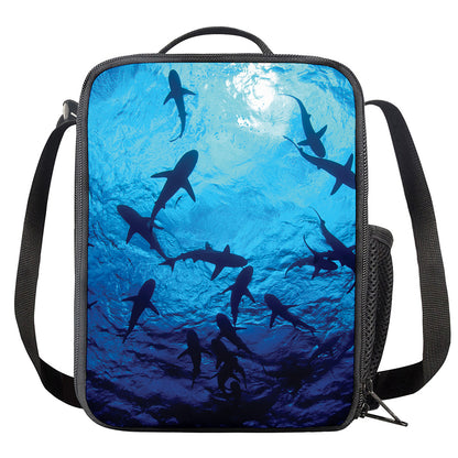 Shark Underwear Print Crossbody Lunch Bag