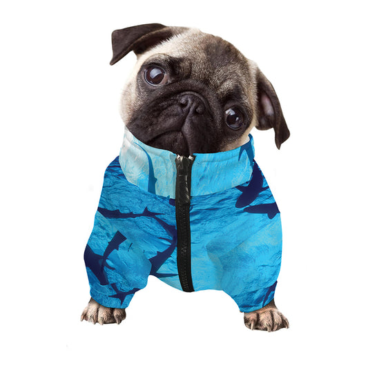 Shark Underwear Print Dog Zip Up Jacket