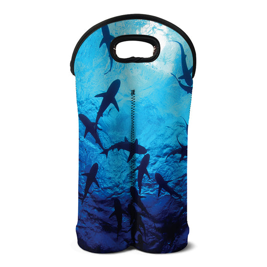 Shark Underwear Print Double Neoprene Wine Tote