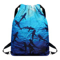 Shark Underwear Print Drawstring Backpack