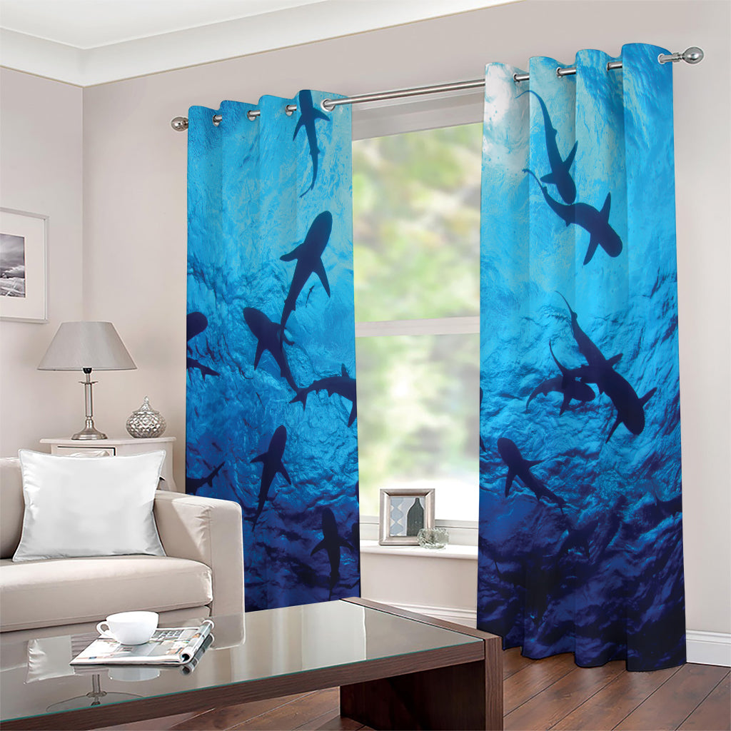 Shark Underwear Print Extra Wide Grommet Curtains