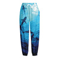 Shark Underwear Print Fleece Lined Knit Pants