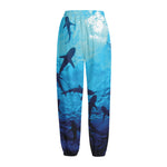 Shark Underwear Print Fleece Lined Knit Pants