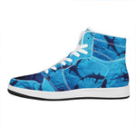 Shark Underwear Print High Top Leather Sneakers