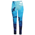 Shark Underwear Print High-Waisted Pocket Leggings