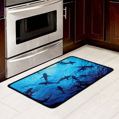 Shark Underwear Print Kitchen Mat