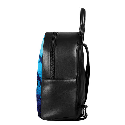 Shark Underwear Print Leather Backpack