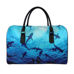 Shark Underwear Print Leather Duffle Bag