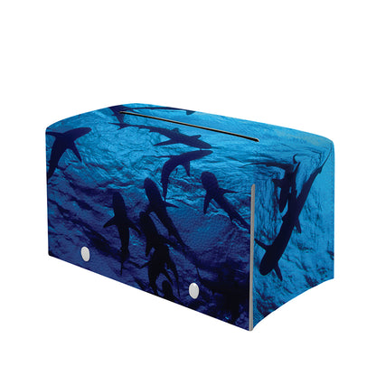 Shark Underwear Print Leather Tissue Box Cover