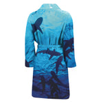 Shark Underwear Print Men's Bathrobe