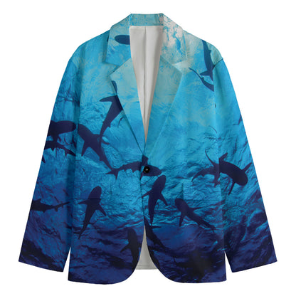 Shark Underwear Print Men's Cotton Blazer