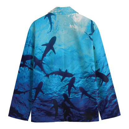 Shark Underwear Print Men's Cotton Blazer
