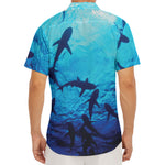 Shark Underwear Print Men's Deep V-Neck Shirt