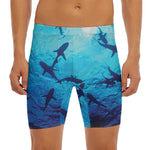 Shark Underwear Print Men's Long Boxer Briefs