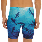 Shark Underwear Print Men's Long Boxer Briefs