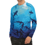 Shark Underwear Print Men's Long Sleeve Rash Guard