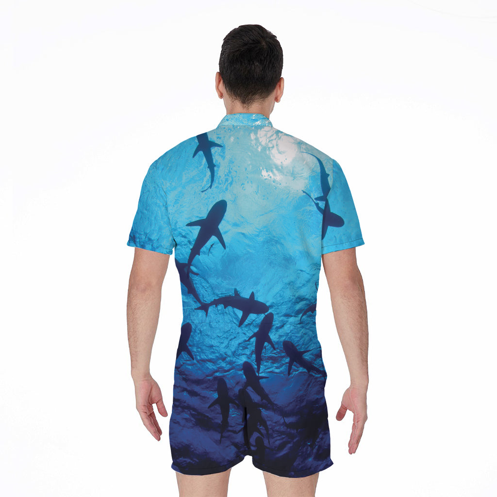 Shark Underwear Print Men's Rompers