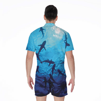 Shark Underwear Print Men's Rompers