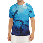 Shark Underwear Print Men's Short Sleeve Rash Guard