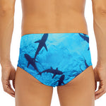 Shark Underwear Print Men's Triangle Swim Briefs