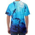 Shark Underwear Print Men's Velvet T-Shirt