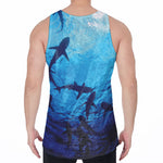 Shark Underwear Print Men's Velvet Tank Top