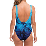Shark Underwear Print One Piece Swimsuit