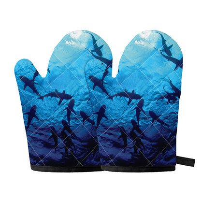 Shark Underwear Print Oven Mitts
