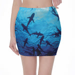Shark Underwear Print Pencil Mini Skirt